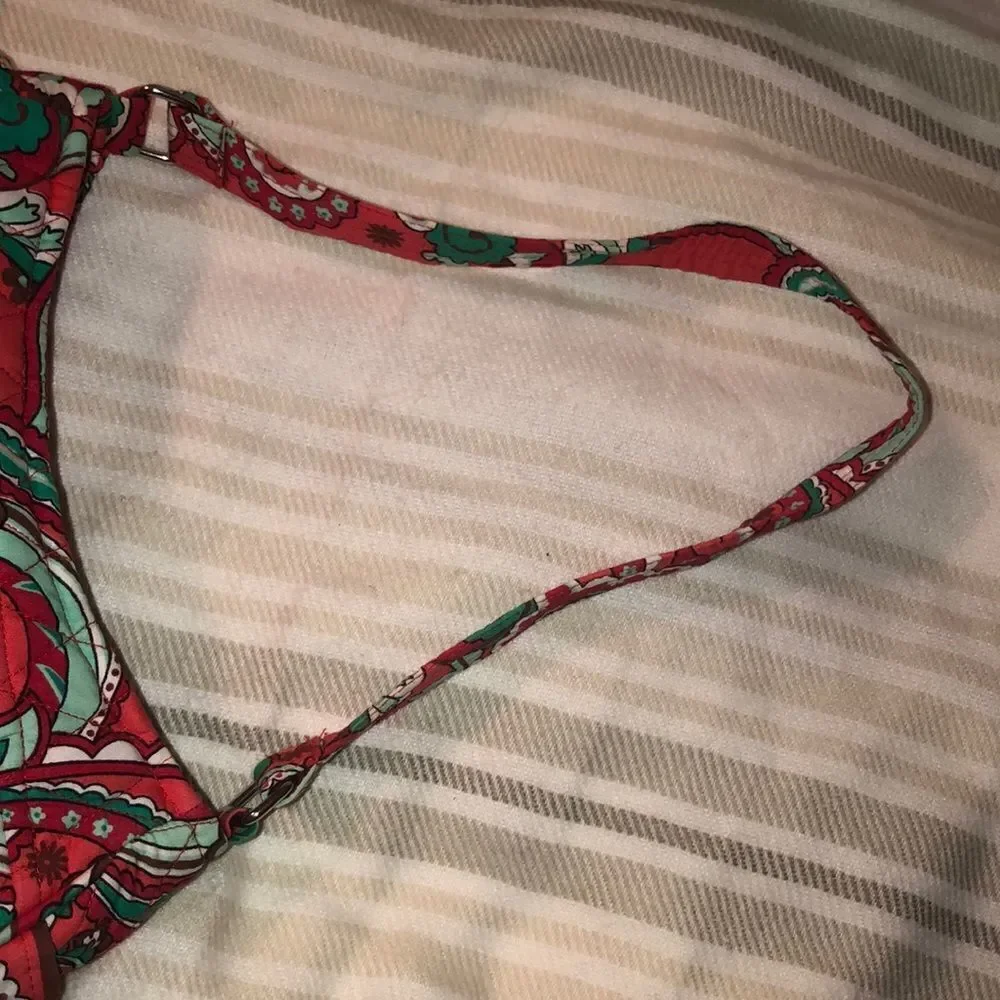 Bella Taylor Paisley Quilted Coral Green White Small Shoulder Hobo Bag Purse
